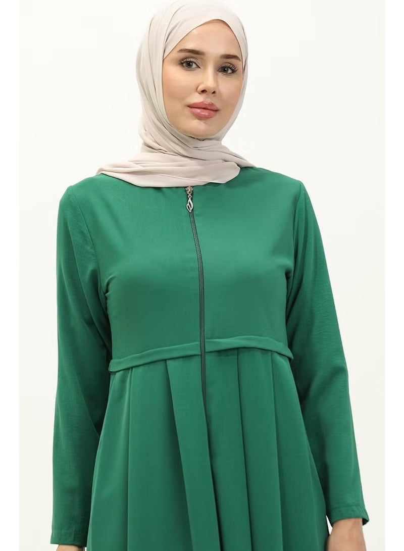 Sefa Merve عباءة مطوية 4526-06 أخضر زمردي - Image 3